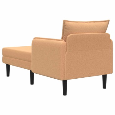 vidaXL Μεγάλο ανάκλιντρο Μπεζ Μπουκλέ 84x173x86cm