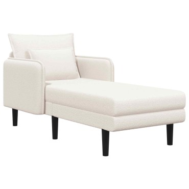 vidaXL Μεγάλο ανάκλιντρο Κρεμ Μπουκλέ 84x173x86cm