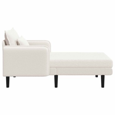 vidaXL Μεγάλο ανάκλιντρο Κρεμ Μπουκλέ 84x173x86cm