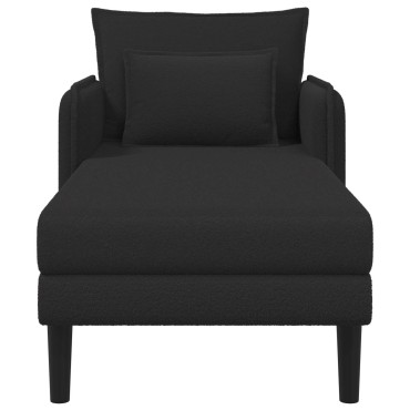 vidaXL Μεγάλο ανάκλιντρο Μαύρο Μπουκλέ 84x173x86cm