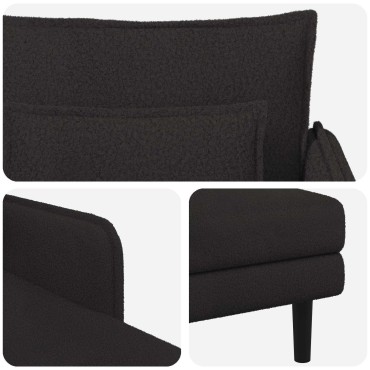 vidaXL Μεγάλο ανάκλιντρο Μαύρο Μπουκλέ 84x173x86cm