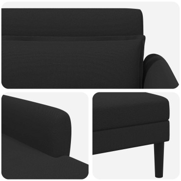 vidaXL Ανάκλιντρο Μαύρο Ανάγλυφο βελούδο 94x168x83cm 1 τεμ.