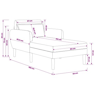 vidaXL Ανάκλιντρο Άμμος Ανάγλυφο βελούδο 94x168x83cm 1 τεμ.