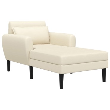 vidaXL Ανάκλιντρο Κρεμ Ανάγλυφο βελούδο 94x168x83cm 1 τεμ.
