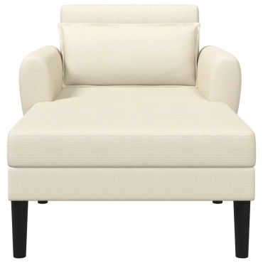 vidaXL Ανάκλιντρο Κρεμ Ανάγλυφο βελούδο 94x168x83cm 1 τεμ.