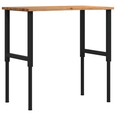 vidaXL πάγκος εργασίας ανοιχτό καφέ 100x60x(71,5-98)cm μασίφ ξύλο δρυς