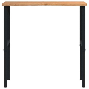 vidaXL πάγκος εργασίας ανοιχτό καφέ 100x60x(71,5-98)cm μασίφ ξύλο δρυς