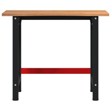vidaXL Πάγκος Εργασίας Ανοιχτό Καφέ 100x60x81,5 cm Μασίφ Ξύλο Δρυς