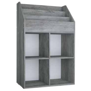 vidaXL Παιδική Ραφιέρα Περιοδικών Γκρι Σκυρ. 71x30x114cm Επεξ. Ξύλο 1 τεμ.