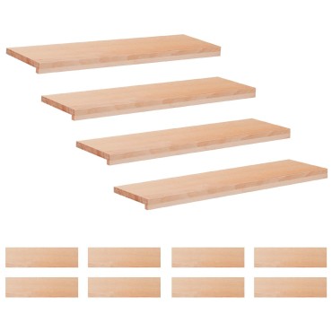 vidaXL Σκαλοπάτια 12 τεμ. 90 x 30 x 2 cm Φυσικό Στερεό ξύλο οξιάς