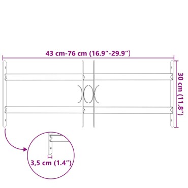 Κάγκελα Παραθύρων Ασφαλείας Ρυθμιζόμενα με 2 Μπάρες 500-650 χιλ.