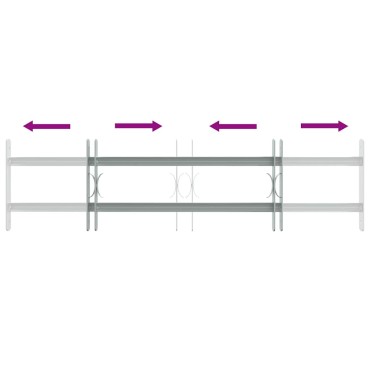 Κάγκελα Παραθύρων Ασφαλείας Ρυθμιζόμενα με 2 Μπάρες 700-1050 χιλ.