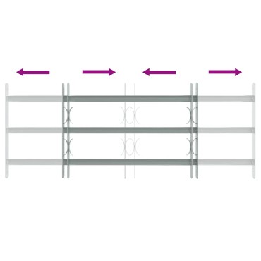 Κάγκελα Παραθύρων Ασφαλείας Ρυθμιζόμενα με 3 Μπάρες 700-1050 χιλ.