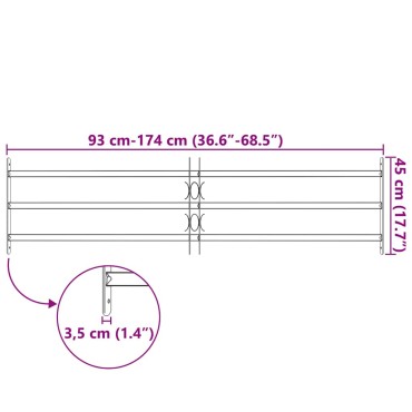 Κάγκελα Παραθύρων Ασφαλείας Ρυθμιζόμενα με 3 Μπάρες 1000-1500 χιλ.
