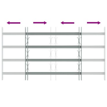 Κάγκελα Παραθύρων Ασφαλείας Ρυθμιζόμενα με 4 Μπάρες 700-1050 χιλ.