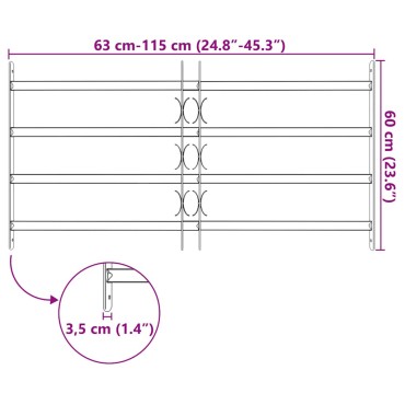 Κάγκελα Παραθύρων Ασφαλείας Ρυθμιζόμενα με 4 Μπάρες 700-1050 χιλ.