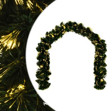 vidaXL Χριστουγεννιάτικη στεφάνη 48 LED Θερμό λευκό PVC