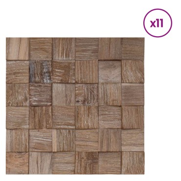 vidaXL Πάνελ Τοίχου 11 τμχ. Φυσικό 30 x 30 x 2 cm