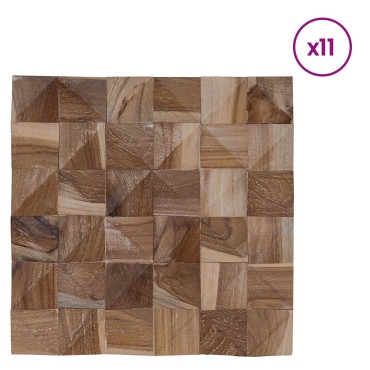 vidaXL Πάνελ Τοίχου 11 τμχ. Φυσικό 30 x 30 x 2 cm