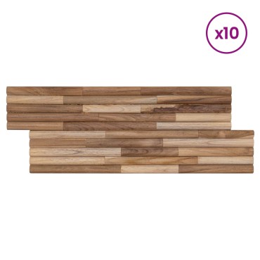 vidaXL Πάνελ Τοίχου 10 τμχ. Φυσικό 55 x 20 x 2 cm