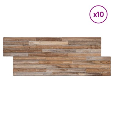 vidaXL Πάνελ Τοίχου 10 τμχ. Φυσικό 55 x 20 x 2 cm