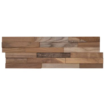 vidaXL Πάνελ τοίχου 10 τμχ. Φυσικό 56 x 18 x 2 cm Στερεό Ξύλο Τίκ