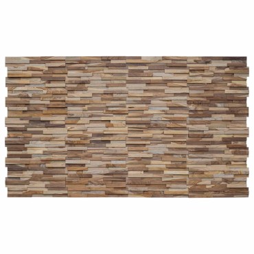 vidaXL Πάνελ τοίχου 10 τμχ. Φυσικό 56 x 18 x 2 cm Στερεό Ξύλο Τίκ