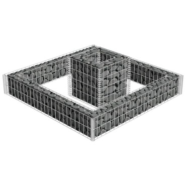 vidaXL Συρματοκιβώτιο Γλάστρα 120x120x20cm Γαλβανισμένος Χάλυβας