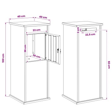vidaXL γραμματοκιβώτιο Σκ rusty 40 x 40 x 100 cm
