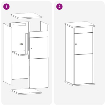 vidaXL γραμματοκιβώτιο Ασημί 40 x 40 x 100 cm Γαλβανισμένος Χάλυβας