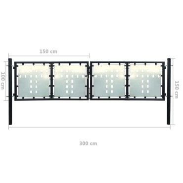 vidaXL Πόρτα με Μονή Πόρτα Μαύρη 300x100 εκ.