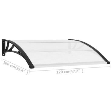 vidaXL Στέγαστρο Πόρτας 120 x 100 εκ. Πολυανθρακικό