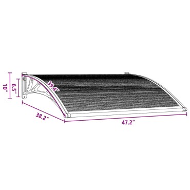 vidaXL Στέγαστρο Πόρτας 120 x 100 εκ. Πολυανθρακικό