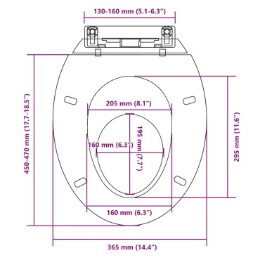 vidaXL Κάλυμμα Λεκάνης με Μηχανισμό Soft Close Οβάλ Λευκό