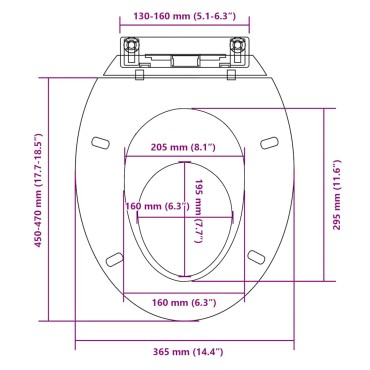 vidaXL Κάλυμμα Λεκάνης με Μηχανισμό Soft Close Οβάλ Λευκό