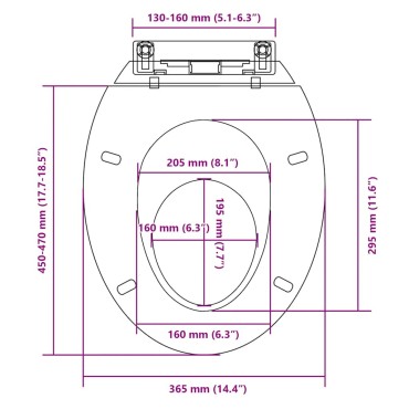 vidaXL Κάλυμμα Λεκάνης με Μηχανισμό Soft Close Οβάλ Λευκό