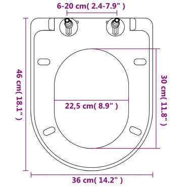 vidaXL Κάλυμμα Λεκάνης με Soft Close & Quick Release Τετράγωνο Λευκό