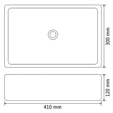 vidaXL Νιπτήρας Λευκός 41 x 30 x 12 εκ. Κεραμικός