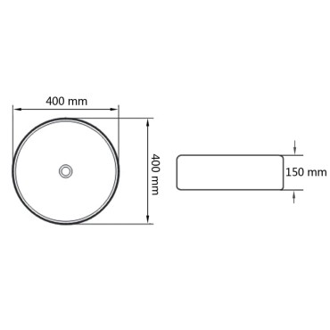 vidaXL Νιπτήρας Στρογγυλός Λευκός 40 x 15 εκ. Κεραμικός