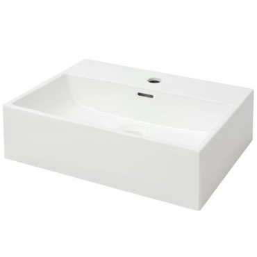 vidaXL Νιπτήρας με Οπή Βρύσης Λευκός 51,5 x 38,5 x 15 εκ. Κεραμικός