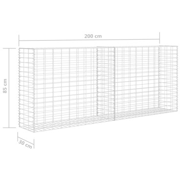 vidaXL Συρματοκιβώτιο Ασημί 85x30x200cm από Γαλβανισμένο Χάλυβα