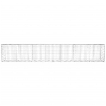 vidaXL Συρματοκιβώτιο Τοίχος 600x50x100 εκ. Γαλβαν.Χάλυβας + Κάλυμμα