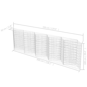 vidaXL Συρματοκιβώτιο 300 x 30 x 100 εκ. από Γαλβανισμένο Χάλυβα