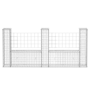 vidaXL Συρματοκιβώτιο σε Σχήμα «U» 240x20x100cm Γαλβανισμένος Χάλυβας