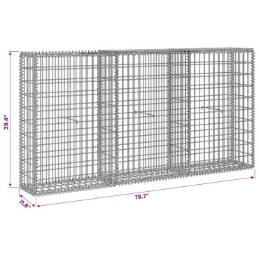 vidaXL Συρματοκιβώτιο 200x30x100cm από Γαλβανισμένο Χάλυβα