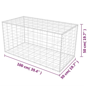 vidaXL Συρματοκιβώτιο 100x50x50cm από Γαλβανισμένο Χάλυβα