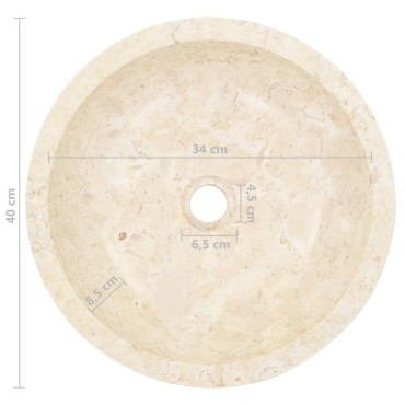 vidaXL Νιπτήρας Κρεμ 40 x 12 εκ. Μαρμάρινος