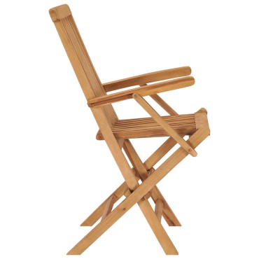 vidaXL Καρέκλες Κήπου 4 τεμ. από Μασίφ Ξύλο Teak με Μπεζ Μαξιλάρια 55x60x89cm