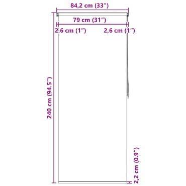vidaXL Κουρτίνα Μπάνιου Ρολό Λευκή 80 x 240 εκ.