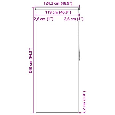 vidaXL Κουρτίνα Μπάνιου Ρολό Λευκή 120 x 240 εκ.